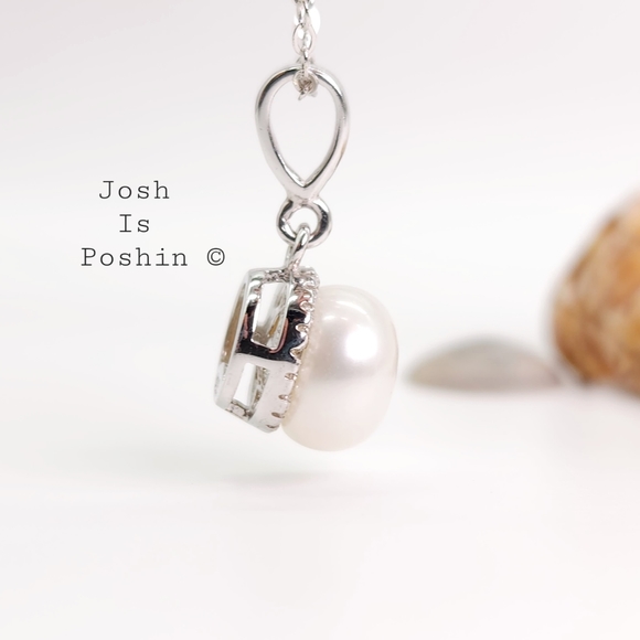 Freshwater Pearl pendant necklace in sterling silver - Picture 10 of 14